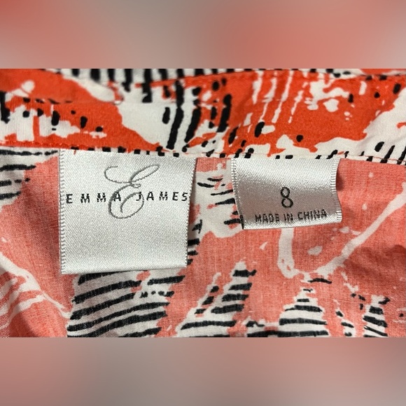 Emma James Women’s Sleeveless Tropical Print‎ Blouse Size 8 - Picture 2 of 8